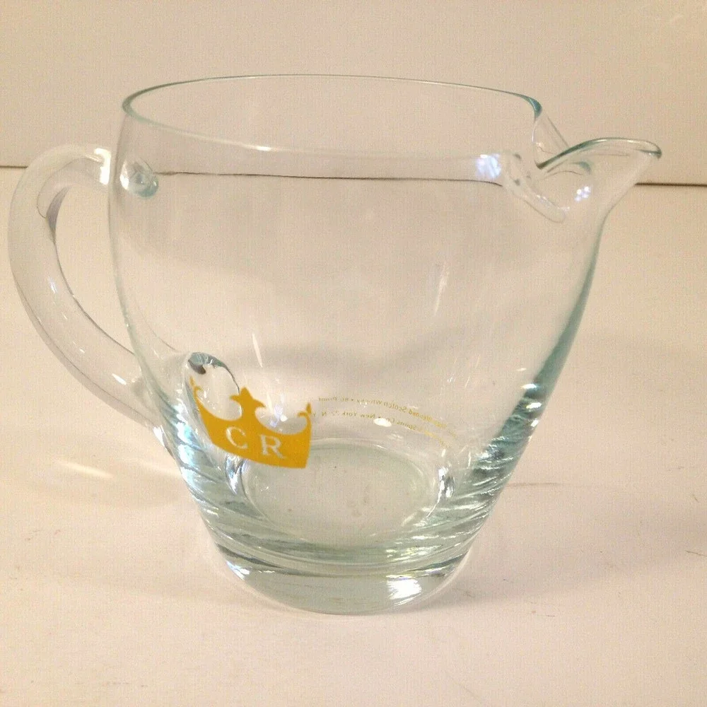 Chivas Regal Logo Round Swirl Glass Pouring Pitcher 4.25